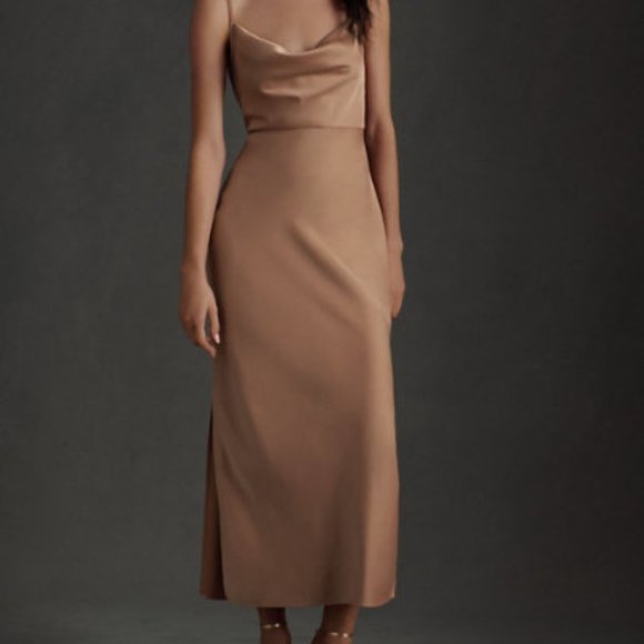 BHLDN Cali Satin Charmeuse Midi Dress - Picture 1 of 5
